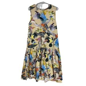 MOLO Candece tank DRESS  Whimsical Hummingbirds colorful size 134-140 US 9/10